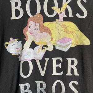 Disney Belle 'Books Over Bros' Black Tee